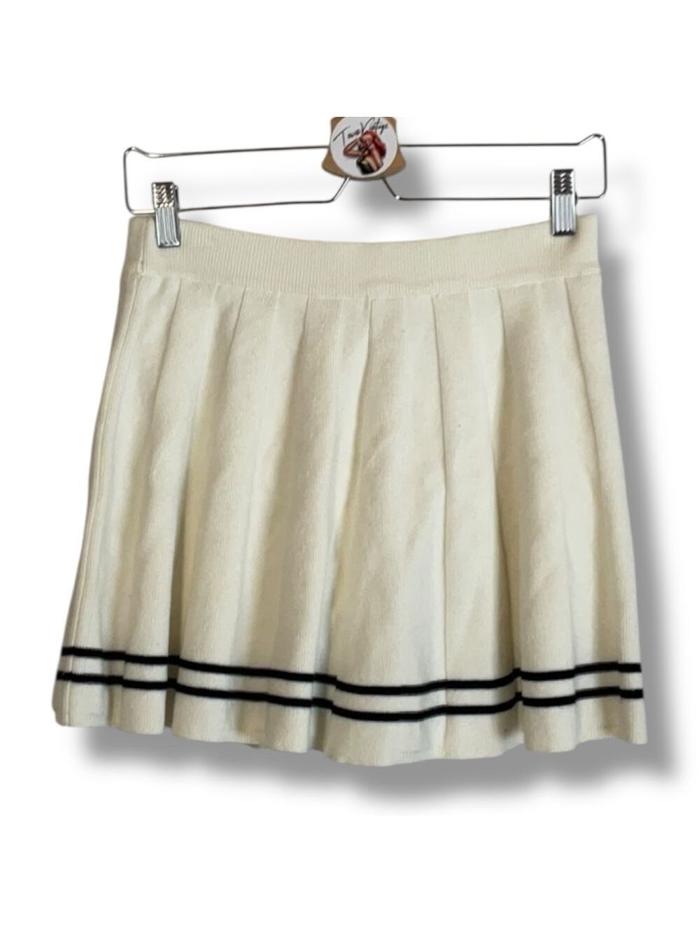 Sincerely Jules Skirt Cream Black Tennis Skater Pleated Mini Skort Size Small